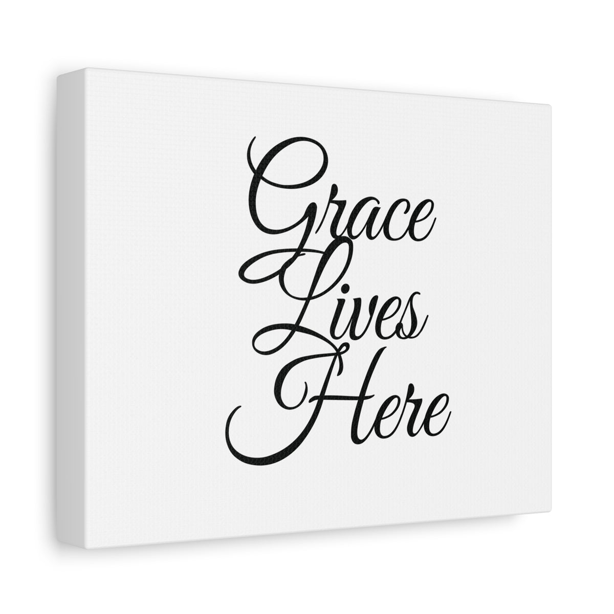 Grace Lives Here Canvas Wall Art — Matte Stretched Inspirational Home Decor