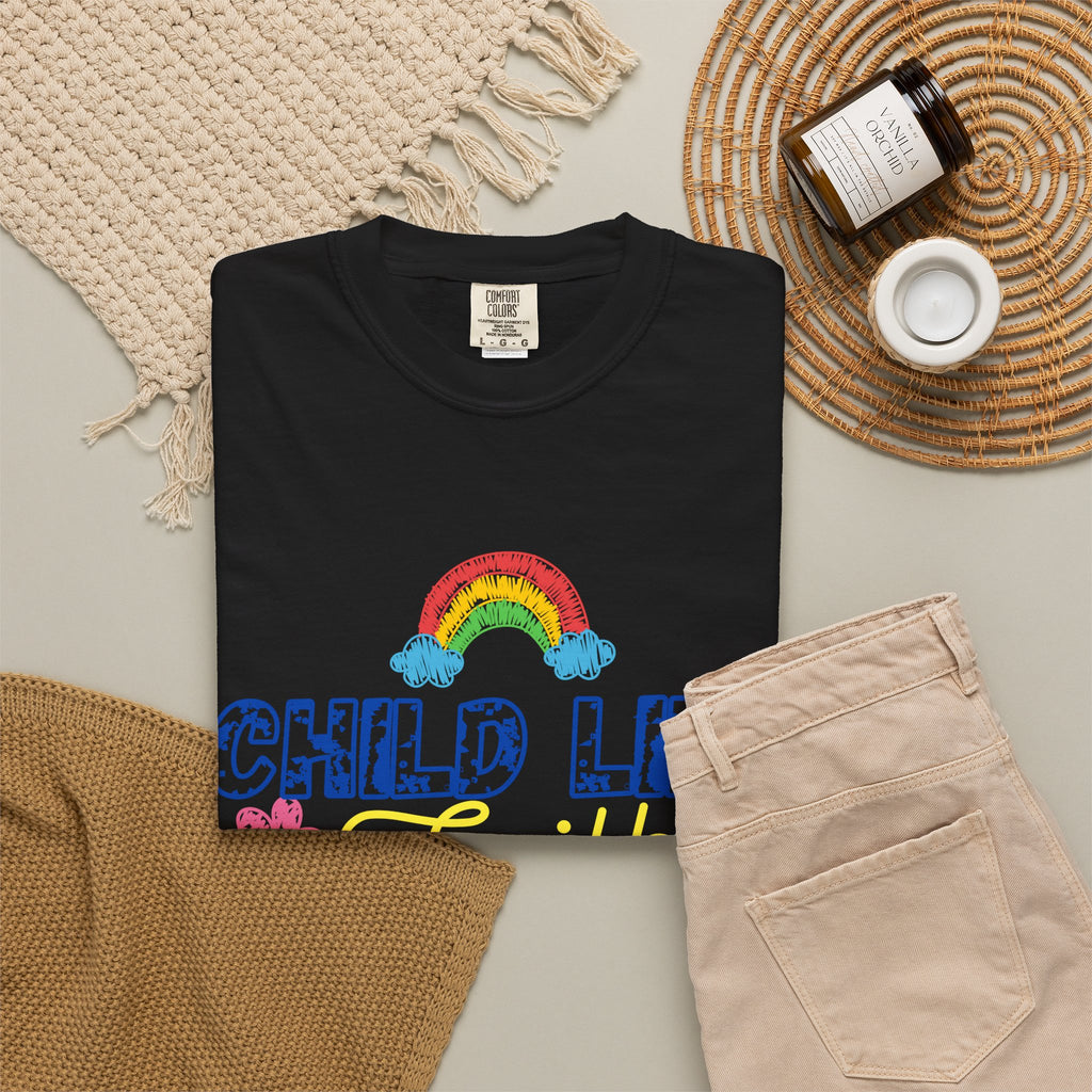 Child Like Faith Print - Unisex Garment-Dyed T-shirt