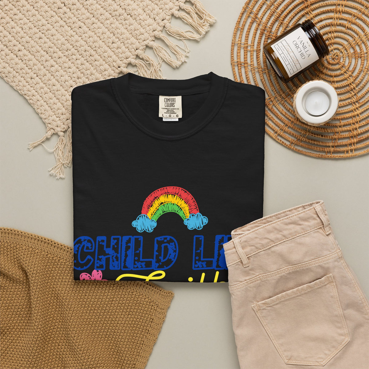 Child Like Faith Print - Unisex Garment-Dyed T-shirt