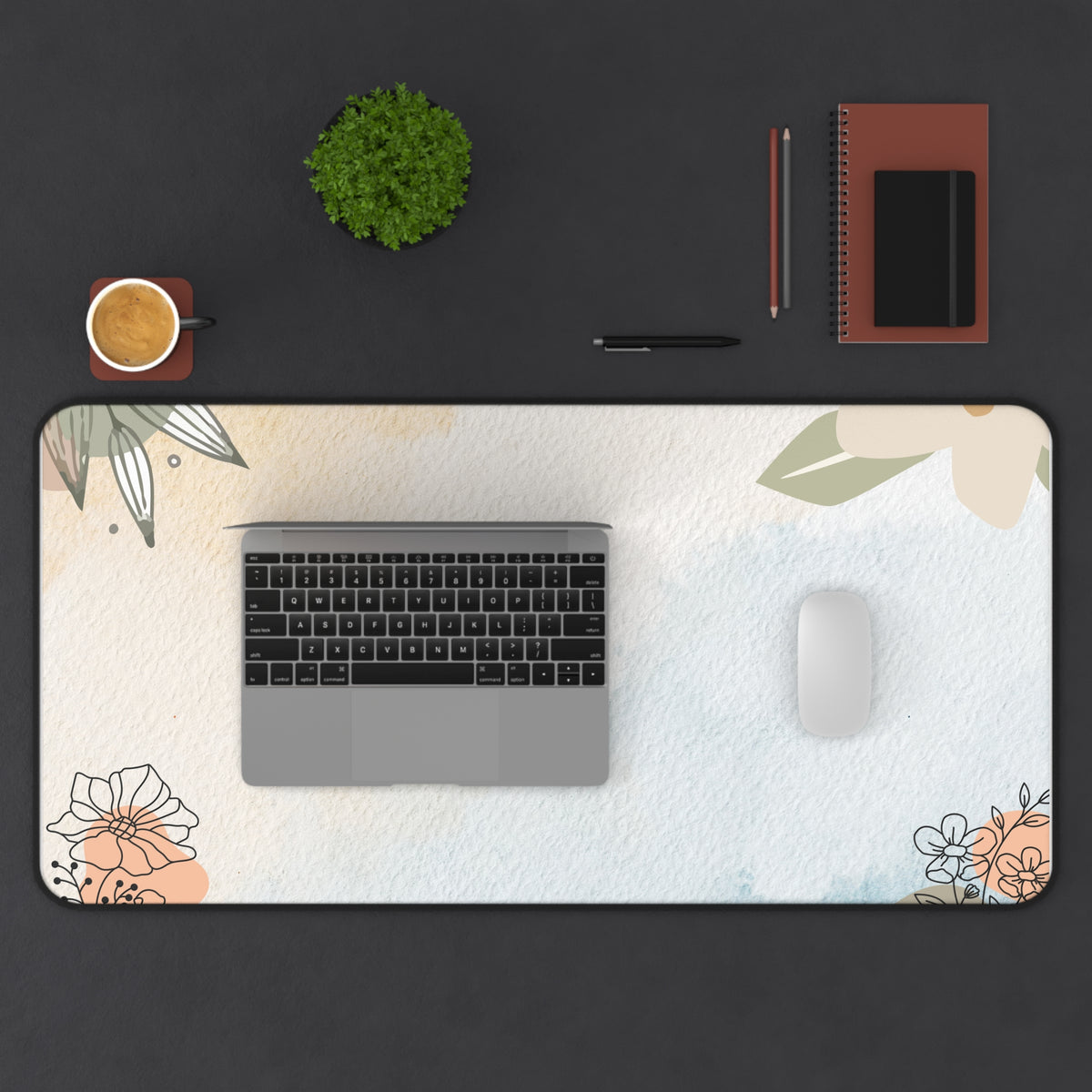 Pastel Watercolor Floral Desk Mat | Floral Desk Mat