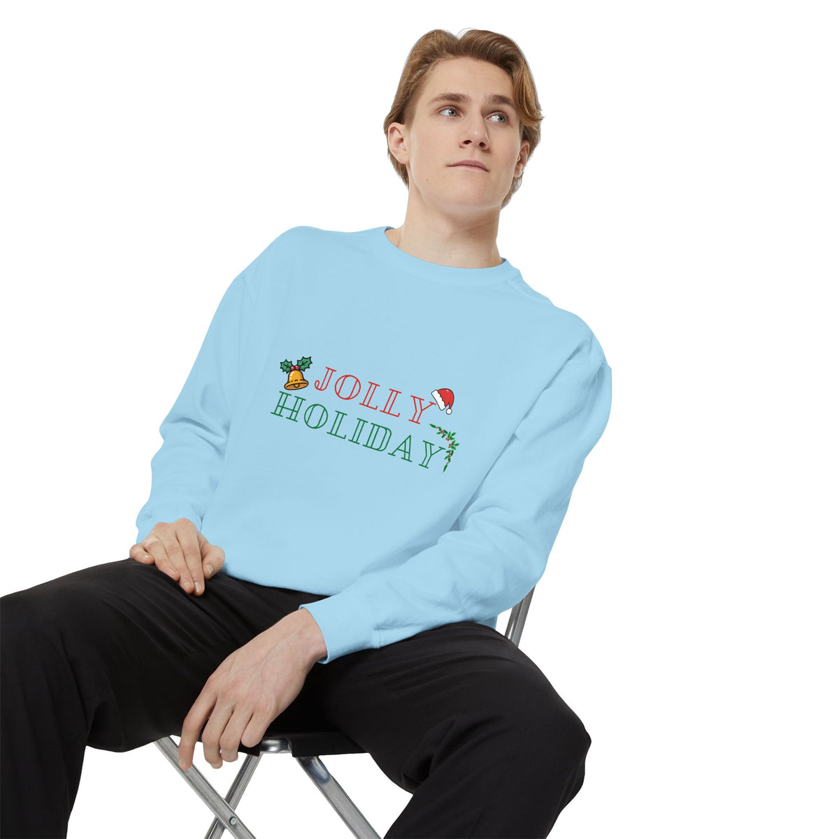 Custom Holiday Sweatshirt Embroidered Crewneck