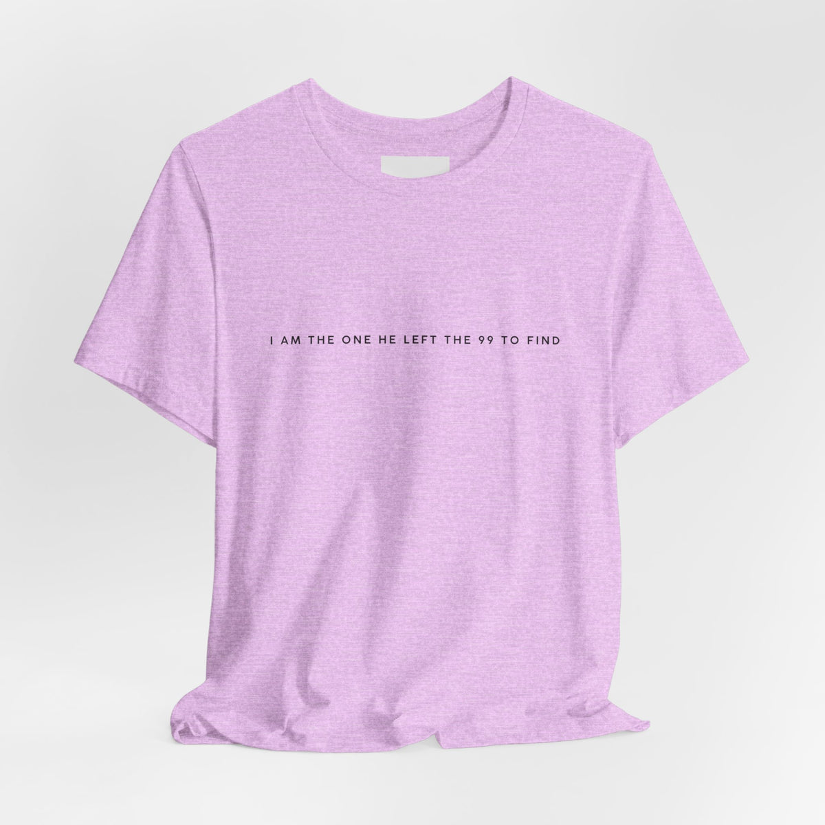 Minimalist White Tee — "I Am the One He Left Me To Find"
