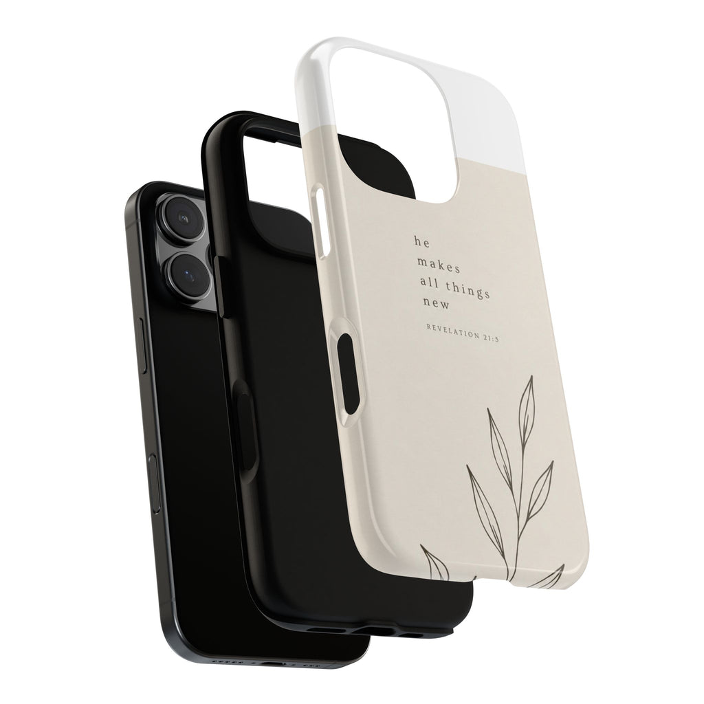 minimalist botanical phone case | Scripture written