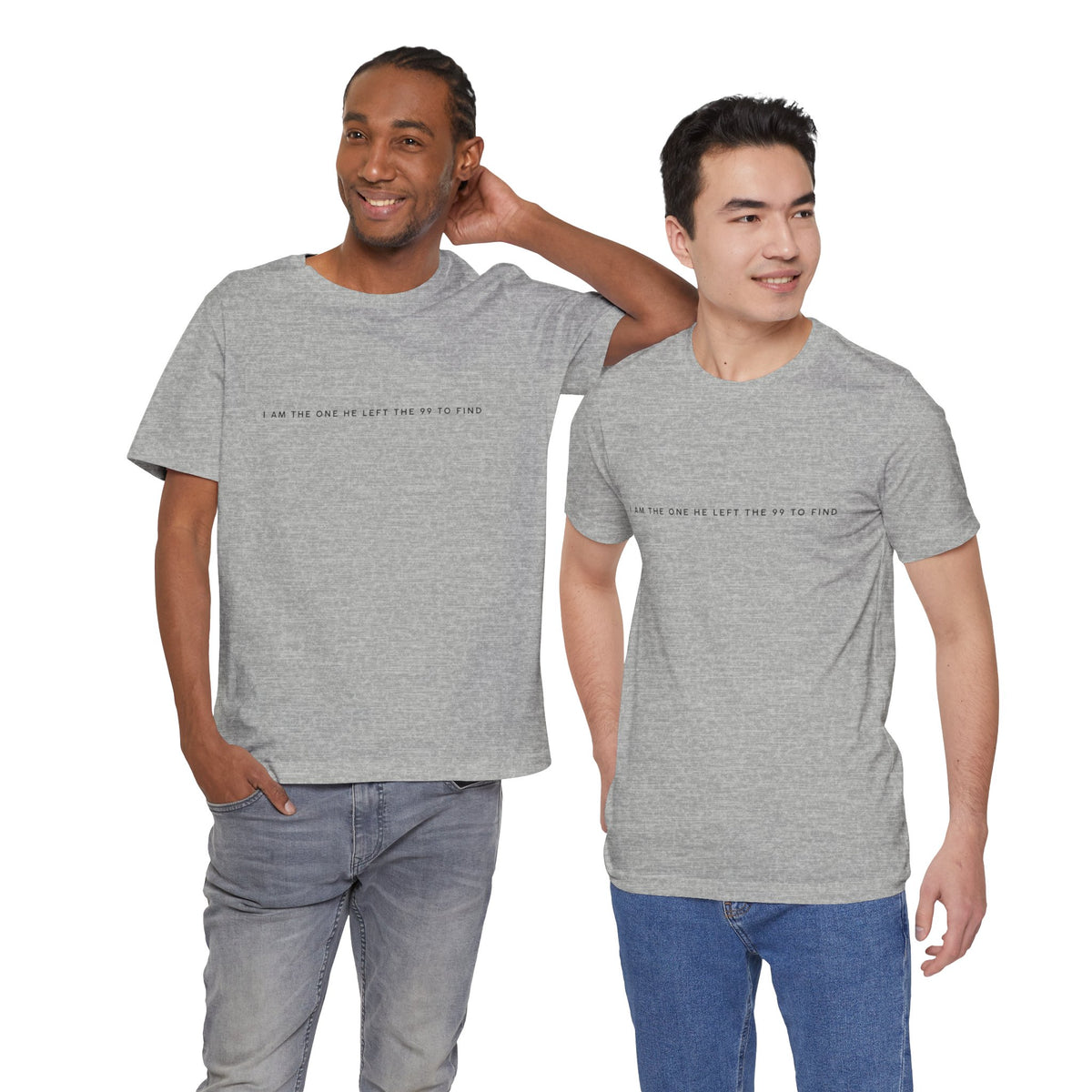 Minimalist White Tee — "I Am the One He Left Me To Find"