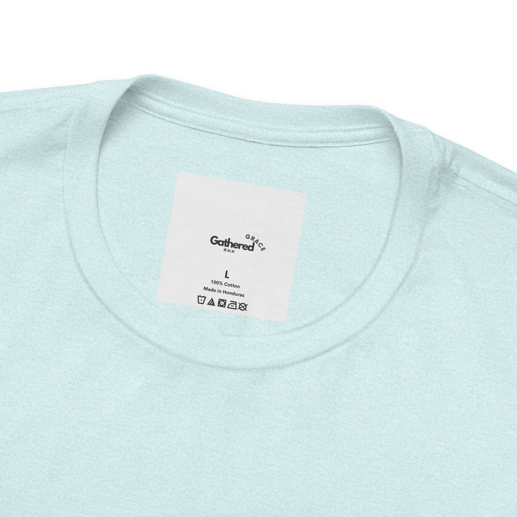 Minimalist White Tee — "I Am the One He Left Me To Find"