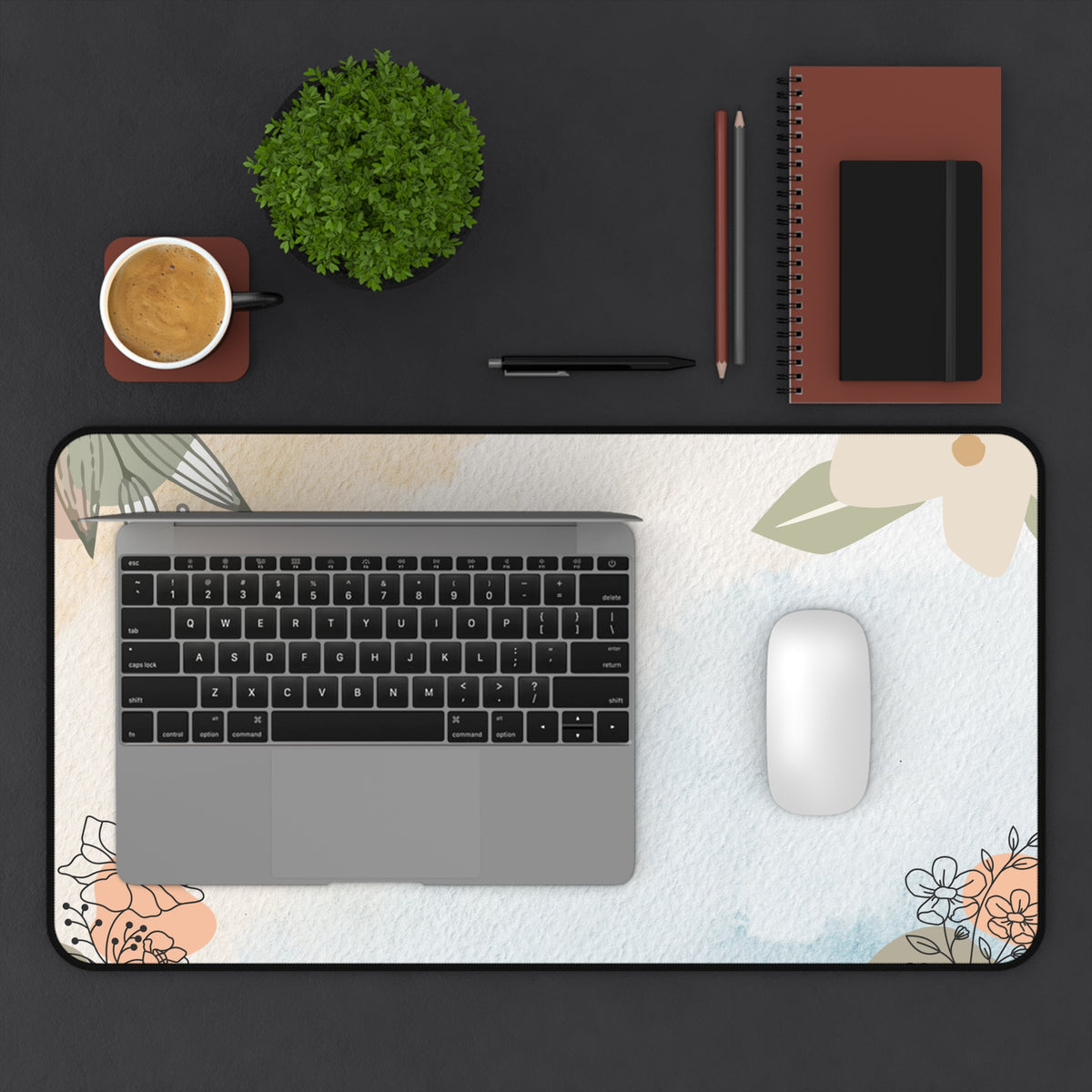 Pastel Watercolor Floral Desk Mat | Floral Desk Mat