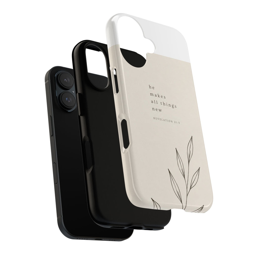 minimalist botanical phone case | Scripture written