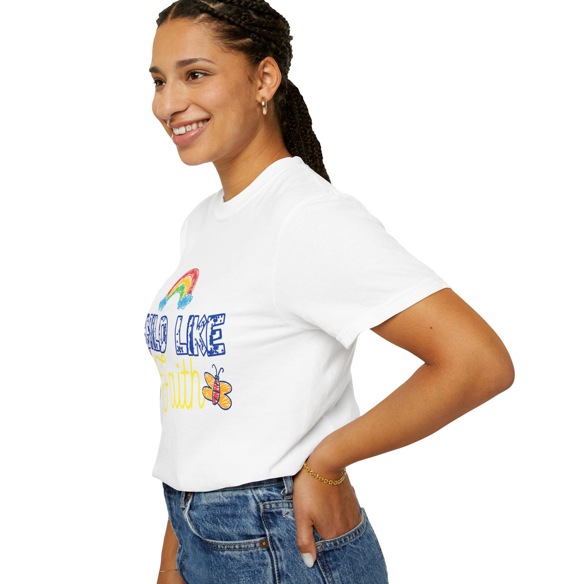 Child Like Faith Print - Unisex Garment-Dyed T-shirt