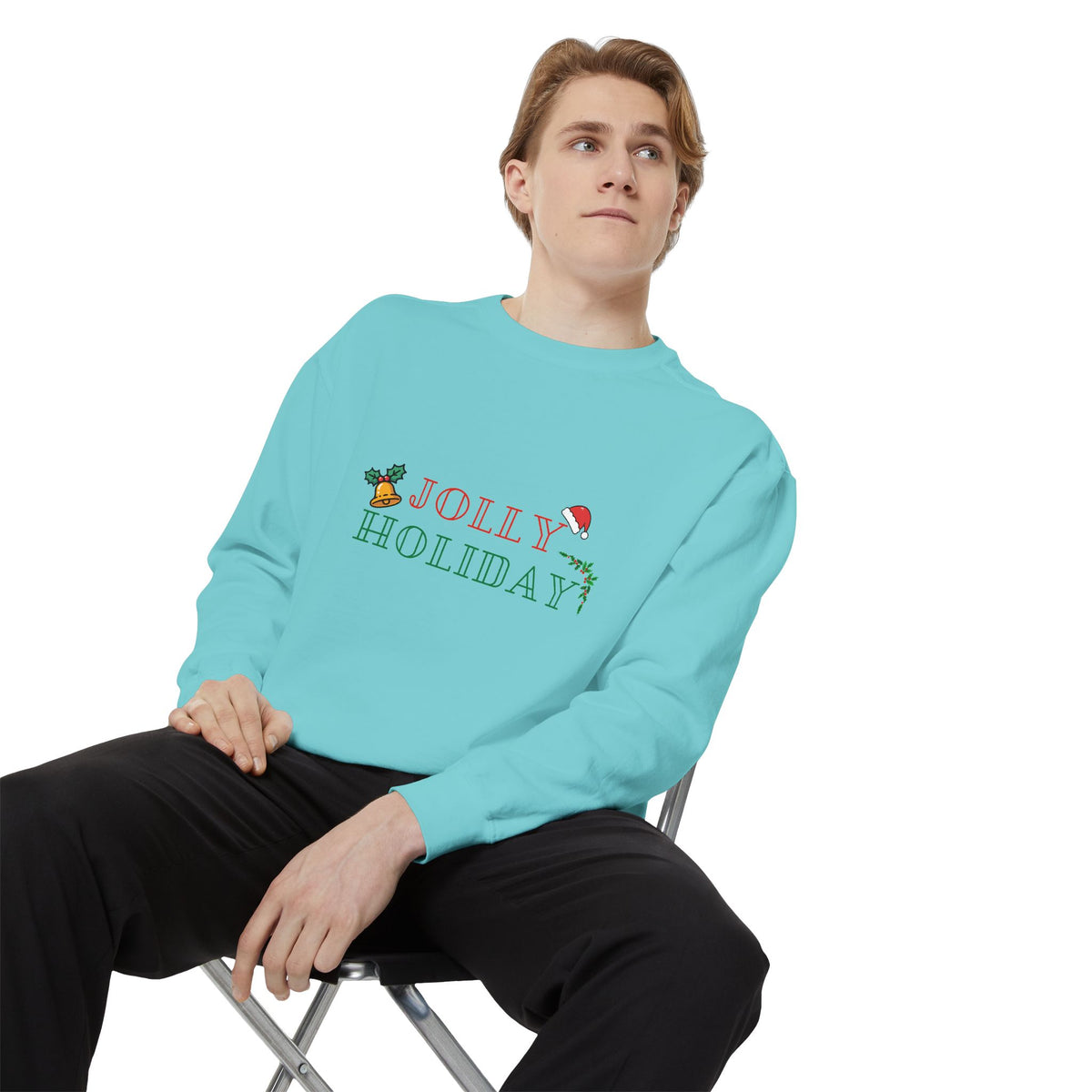 Custom Holiday Sweatshirt Embroidered Crewneck