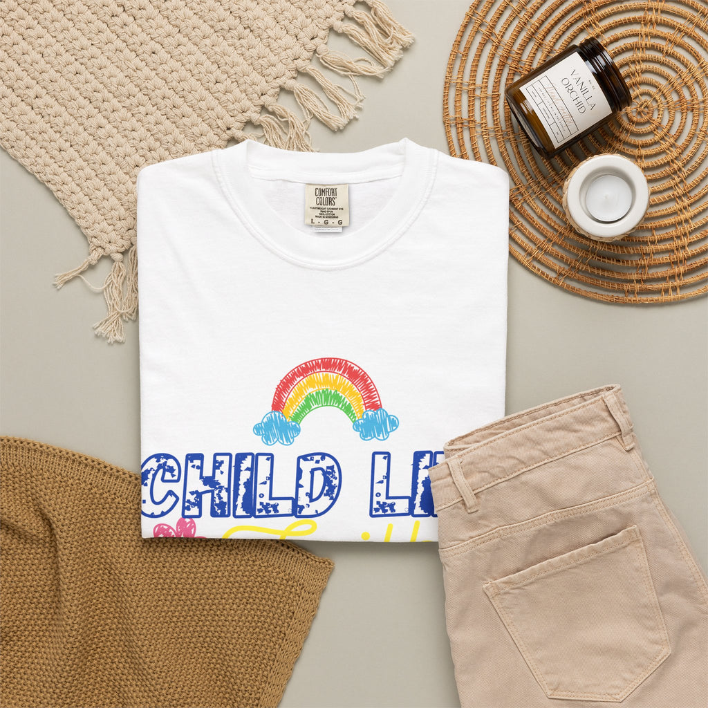 Child Like Faith Print - Unisex Garment-Dyed T-shirt