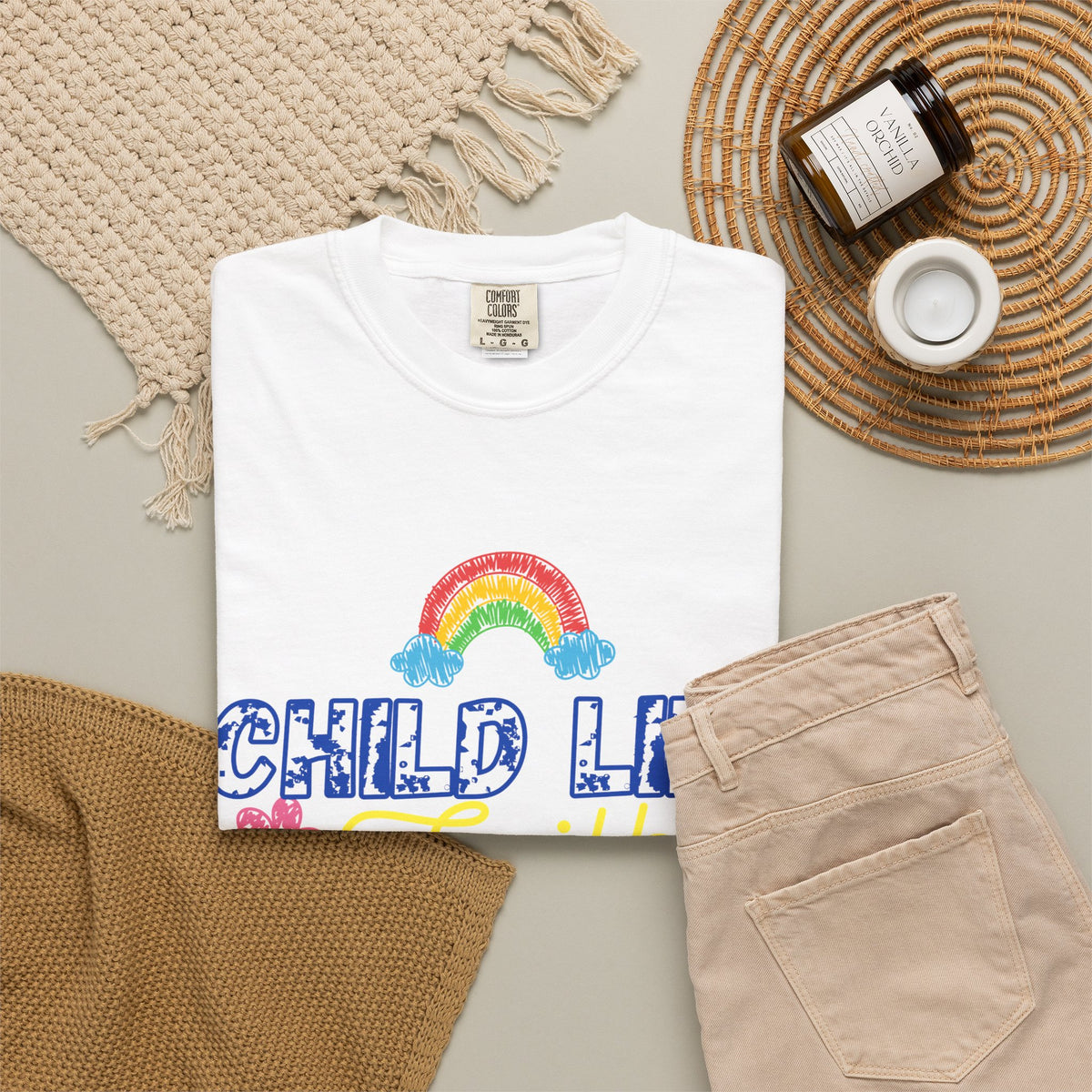 Child Like Faith Print - Unisex Garment-Dyed T-shirt