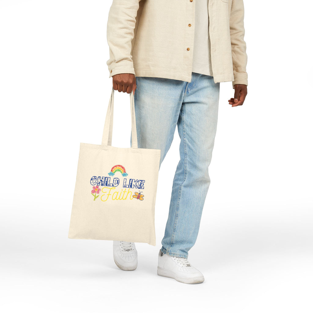 Childlike faith printed in Cotton Canvas Tote Bag