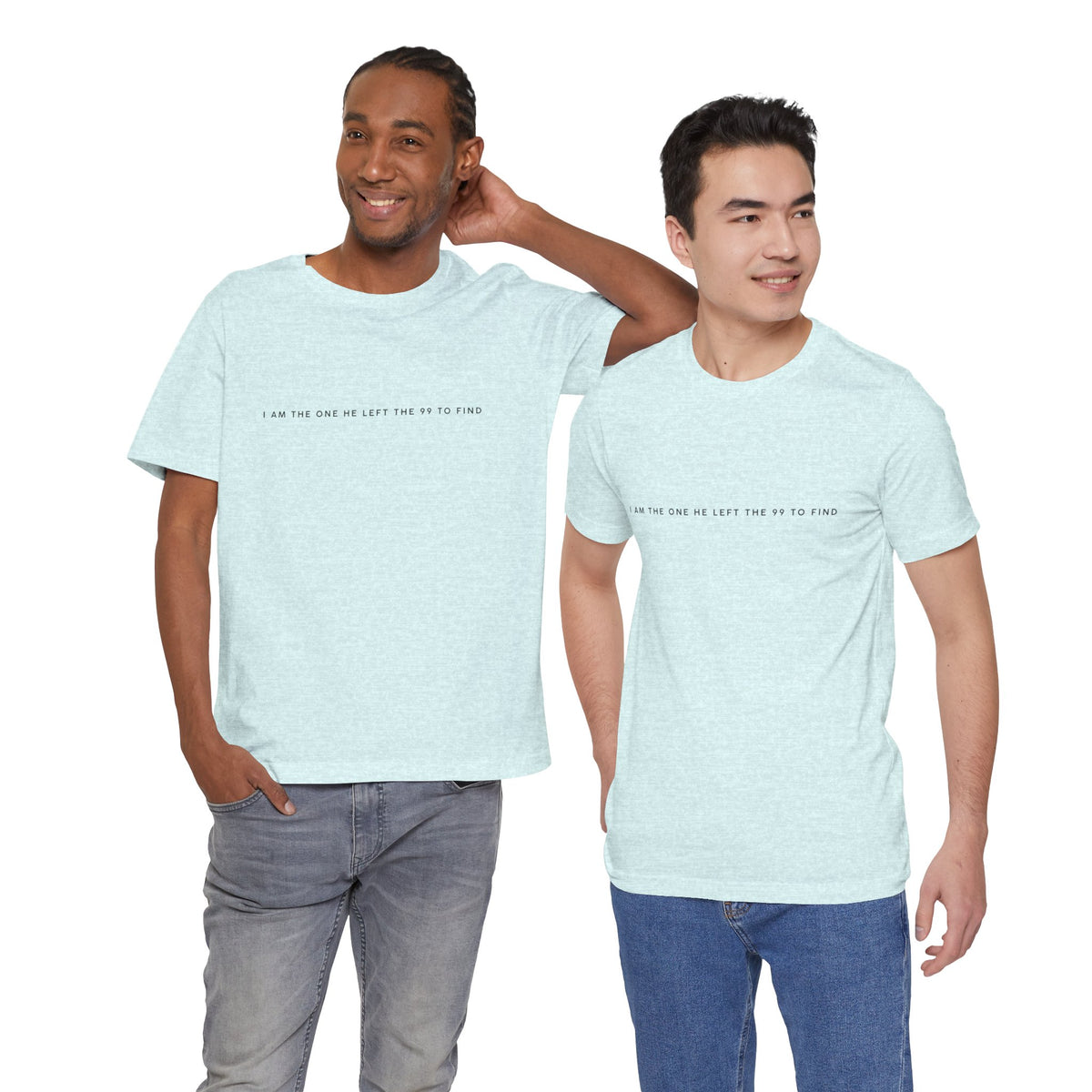 Minimalist White Tee — "I Am the One He Left Me To Find"