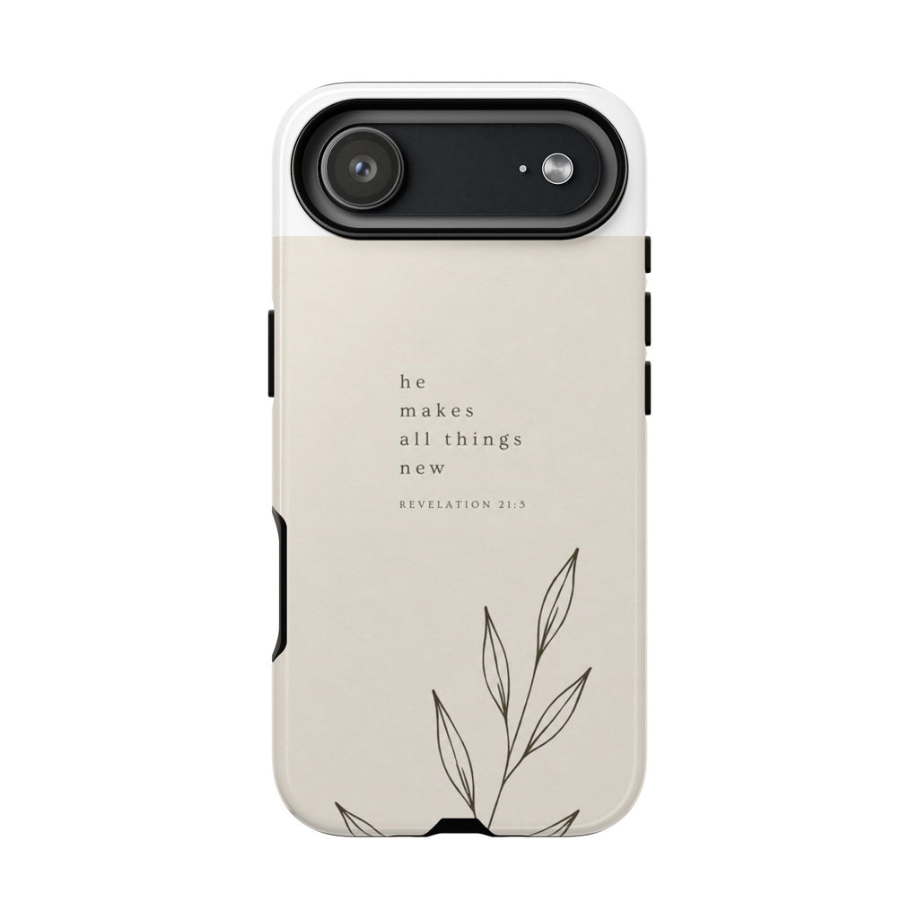 minimalist botanical phone case | Scripture written