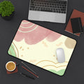 Abstract Pastel Clouds Desk Mat | Pink Green Minimalist Mouse Pad