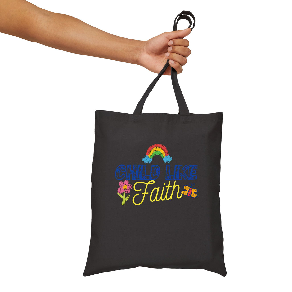 Childlike faith printed in Cotton Canvas Tote Bag