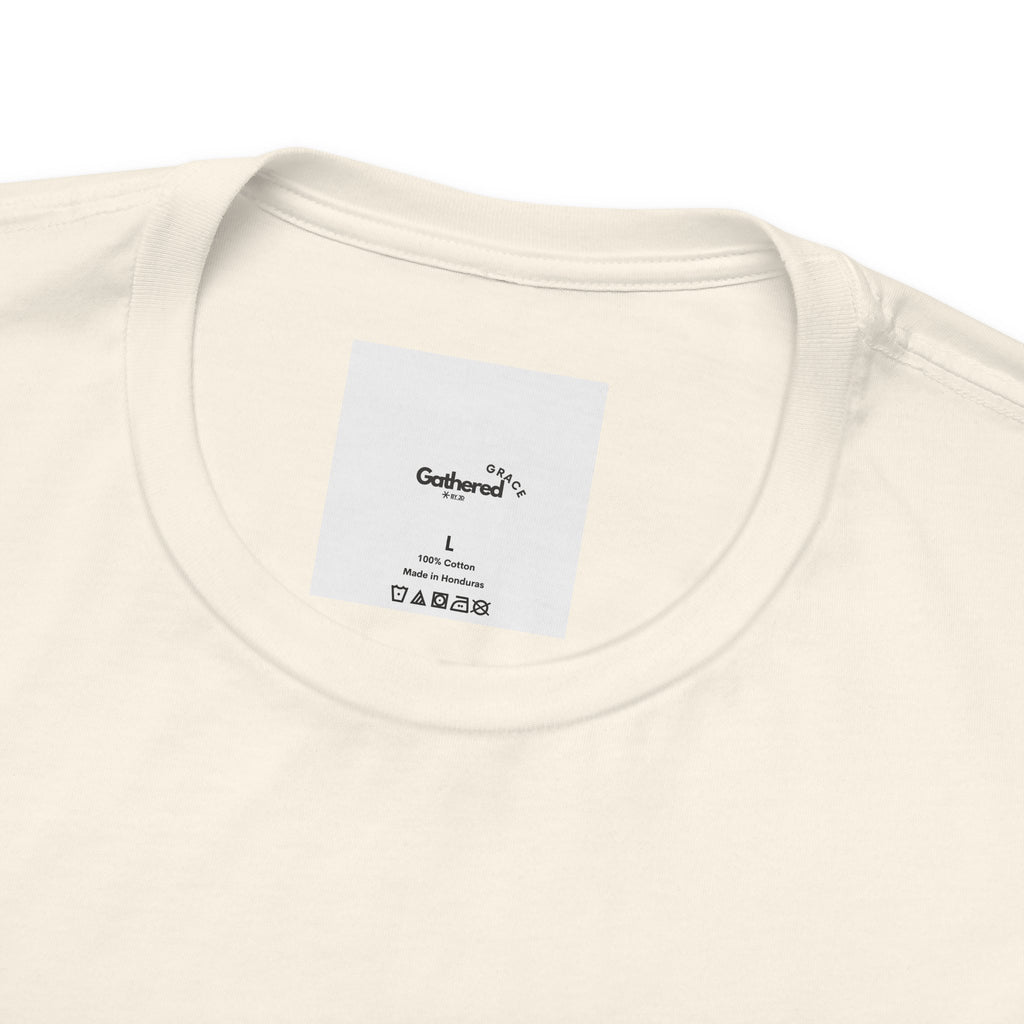 Minimalist White Tee — "I Am the One He Left Me To Find"