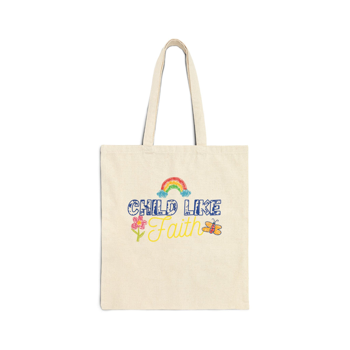 Childlike faith printed in Cotton Canvas Tote Bag