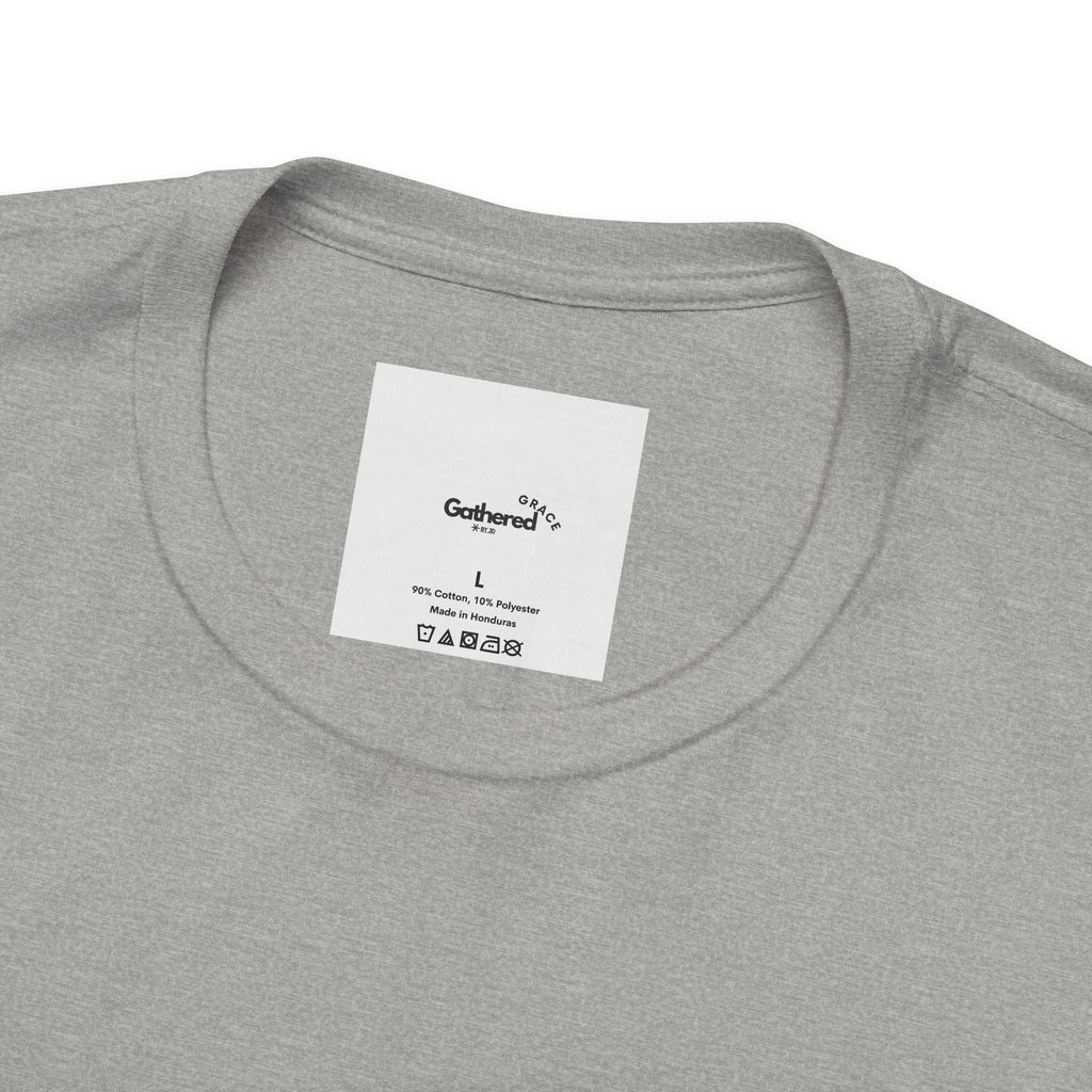 Minimalist White Tee — "I Am the One He Left Me To Find"