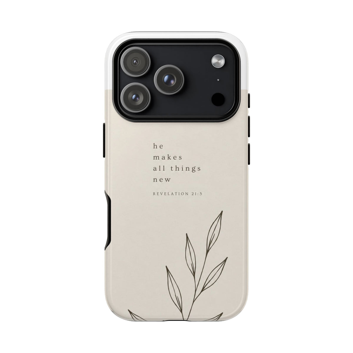 minimalist botanical phone case | Scripture written