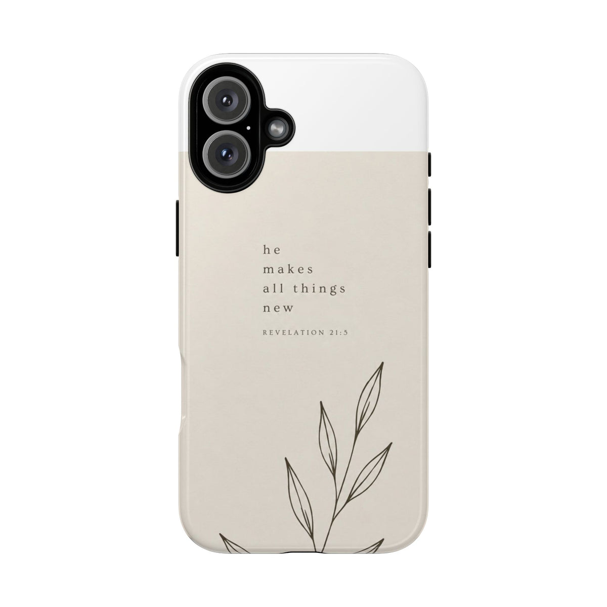 minimalist botanical phone case | Scripture written