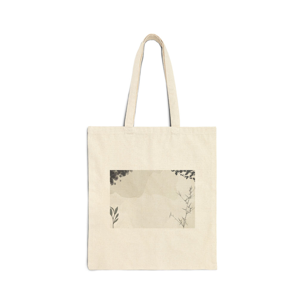 Grey Abstract Cotton Canvas Tote Bag