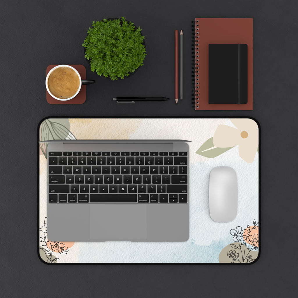 Pastel Watercolor Floral Desk Mat | Floral Desk Mat