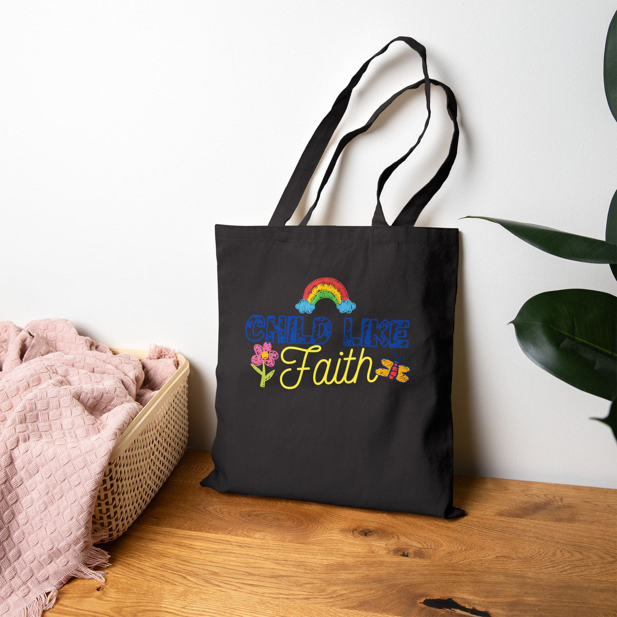 Childlike faith printed in Cotton Canvas Tote Bag