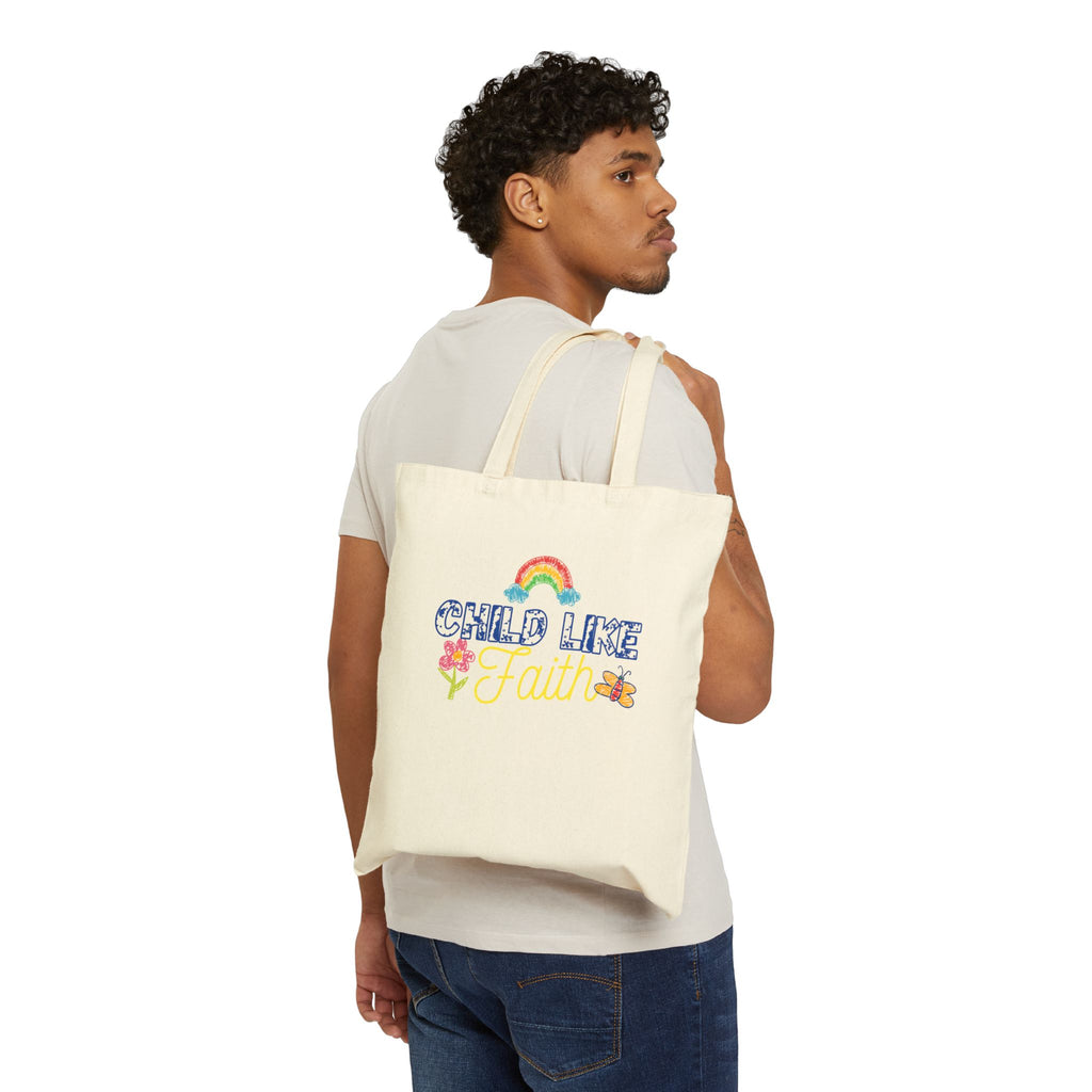 Childlike faith printed in Cotton Canvas Tote Bag