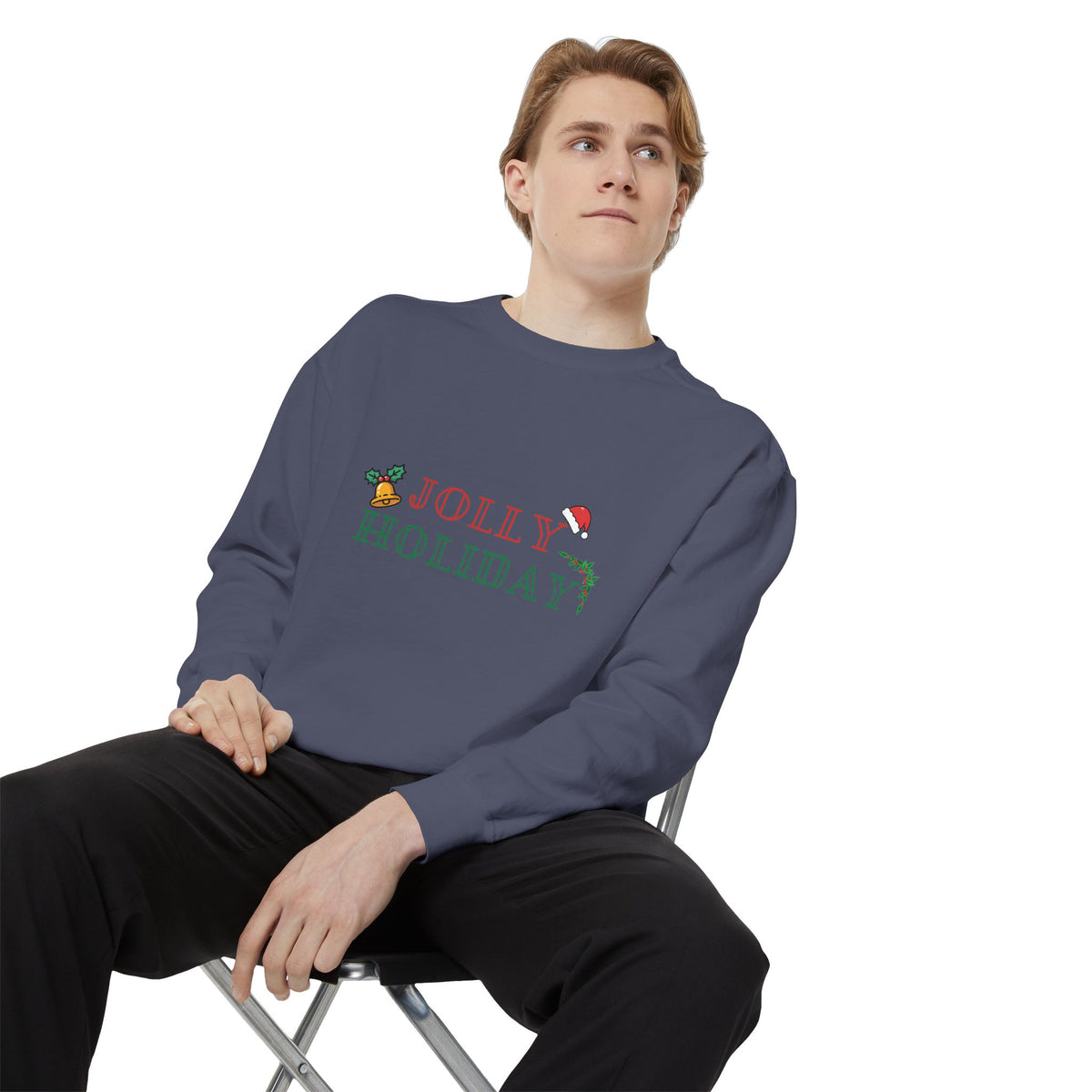 Custom Holiday Sweatshirt Embroidered Crewneck