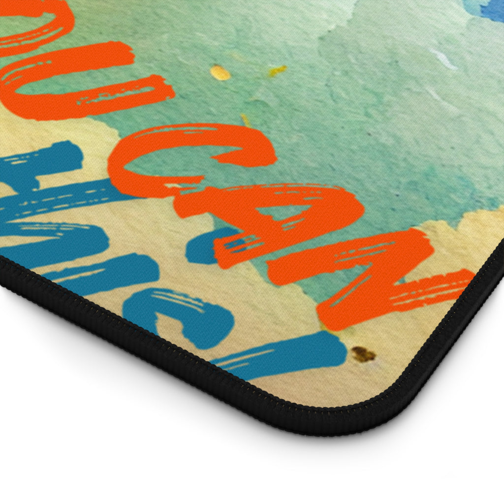 Motivational Rainbow Cloud Desk Mat | You Can Do This, Just Breathe