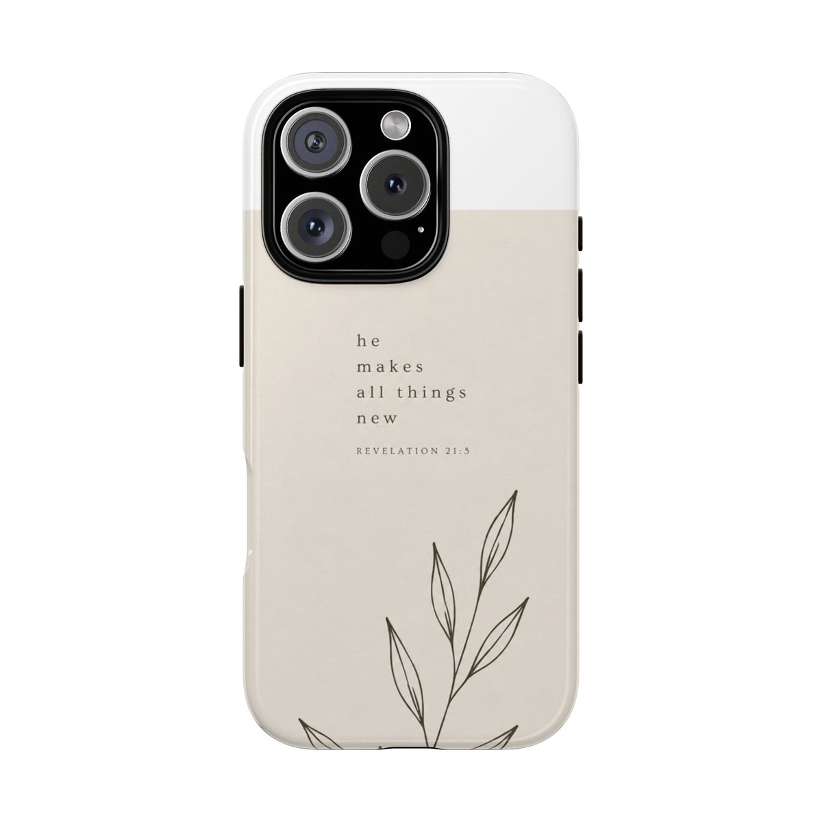 minimalist botanical phone case | Scripture written