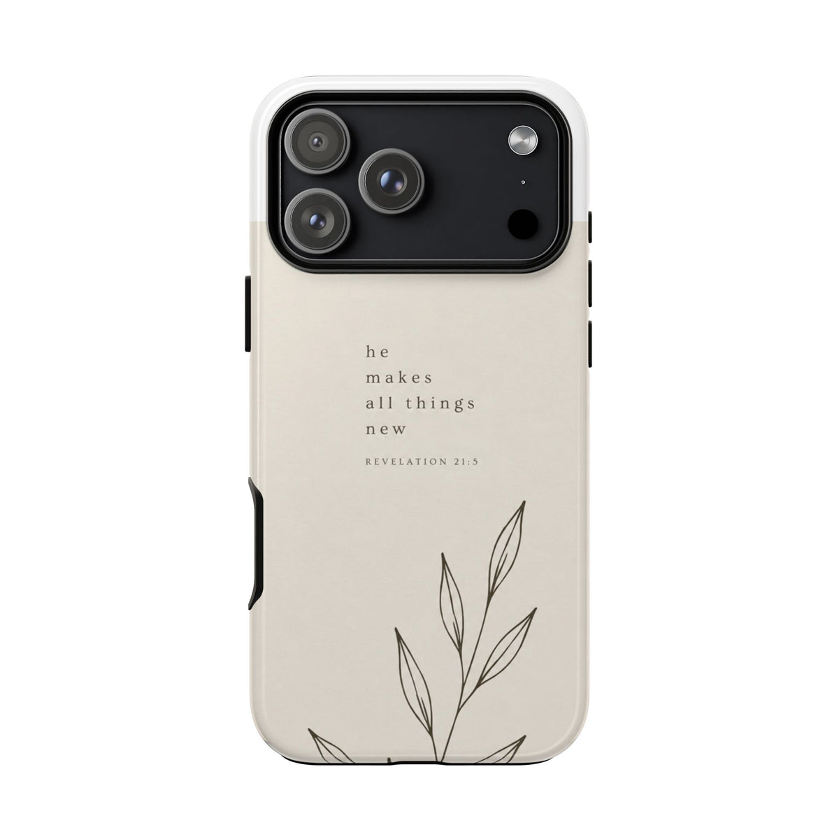 minimalist botanical phone case | Scripture written