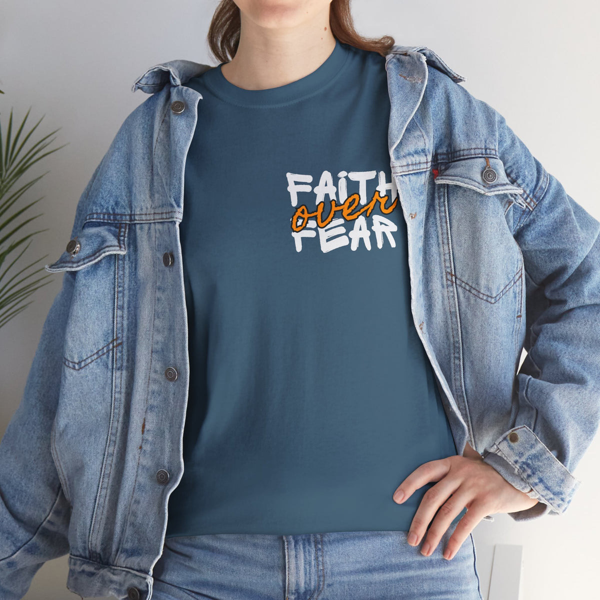 Faith over Fear Faith Shirt | Motivational verse at the back