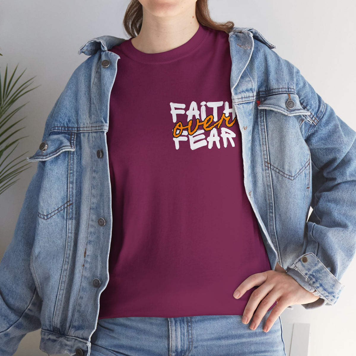 Faith over Fear Faith Shirt | Motivational verse at the back