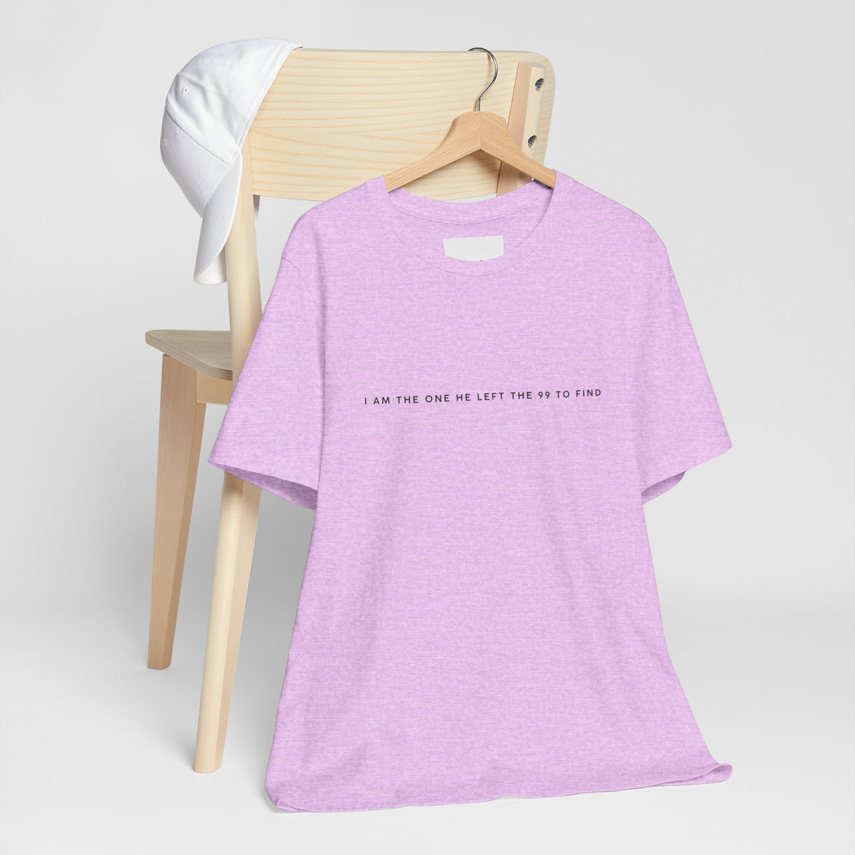 Minimalist White Tee — "I Am the One He Left Me To Find"
