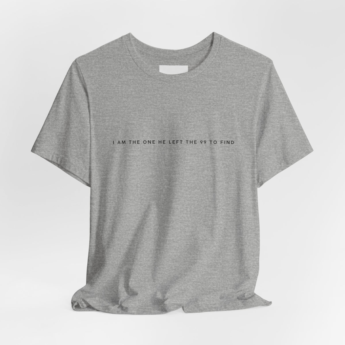 Minimalist White Tee — "I Am the One He Left Me To Find"
