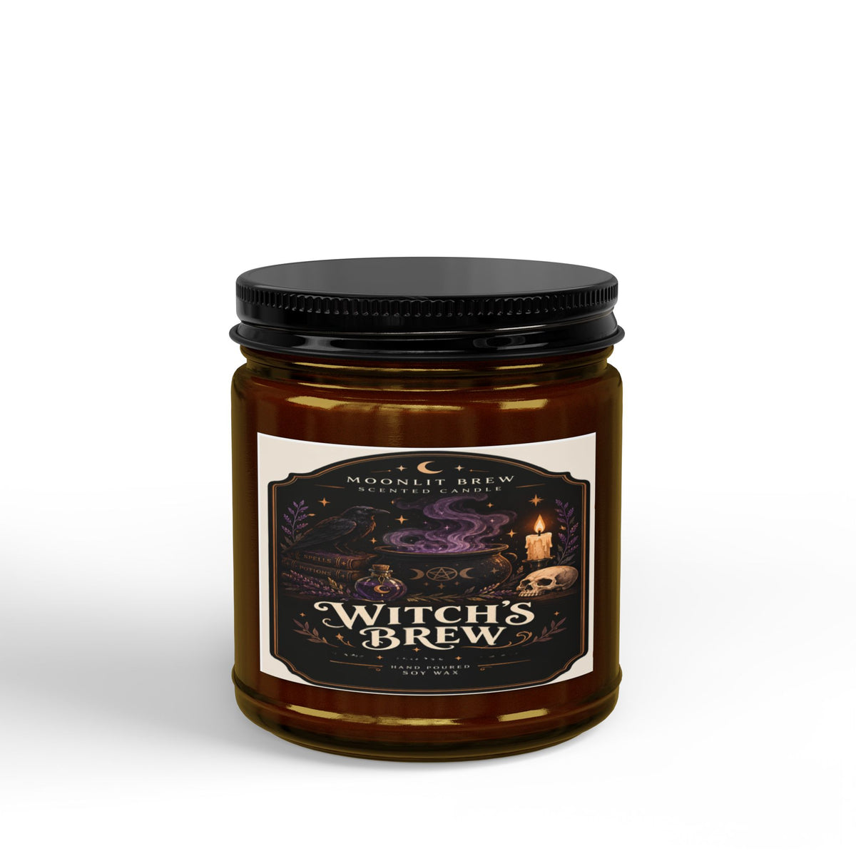 Witch's Brew Candle Jar, Soy Candle with Black Lid | 4oz & 9oz