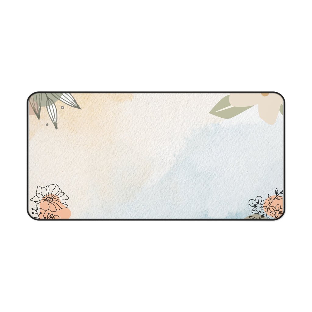 Pastel Watercolor Floral Desk Mat | Floral Desk Mat