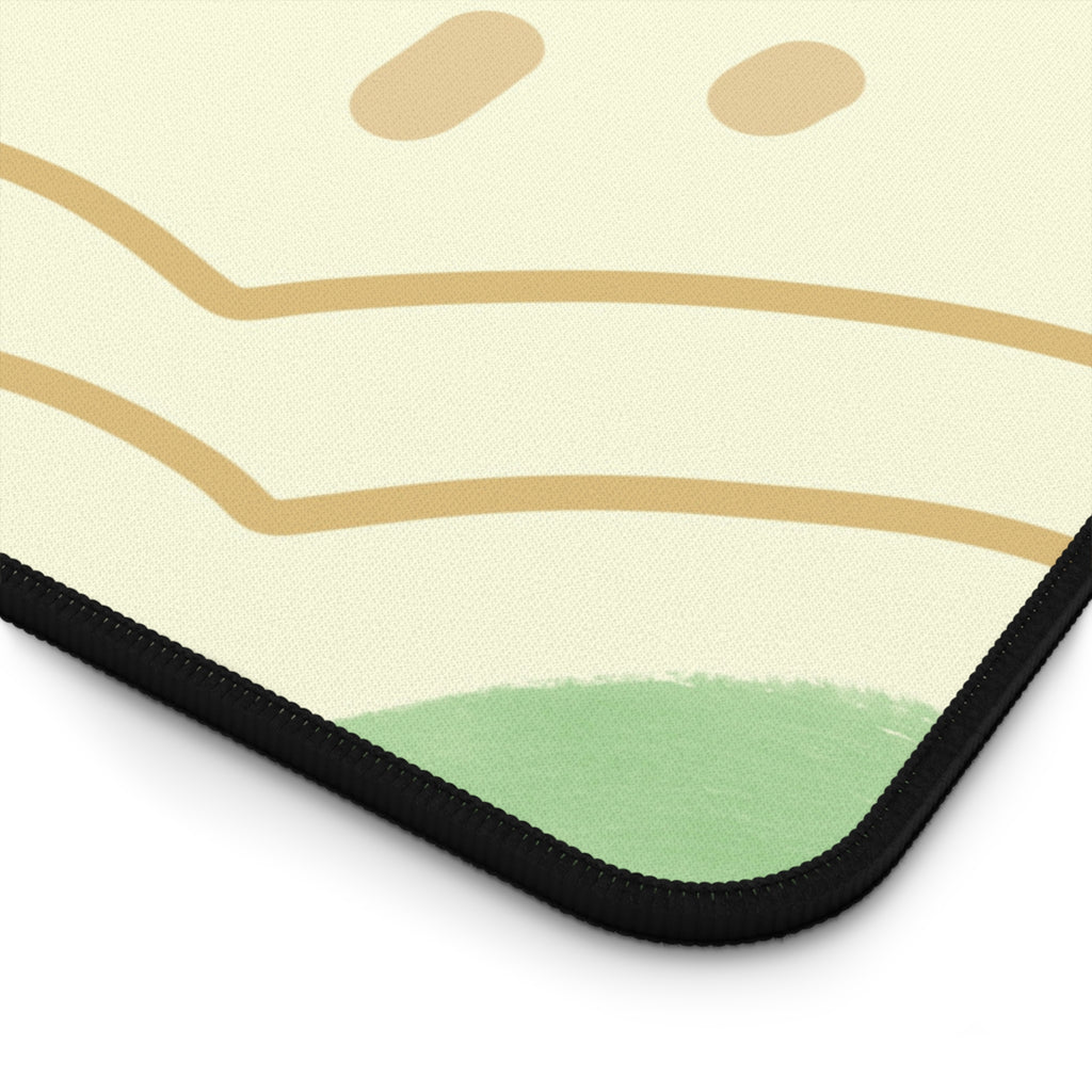 Abstract Pastel Clouds Desk Mat | Pink Green Minimalist Mouse Pad