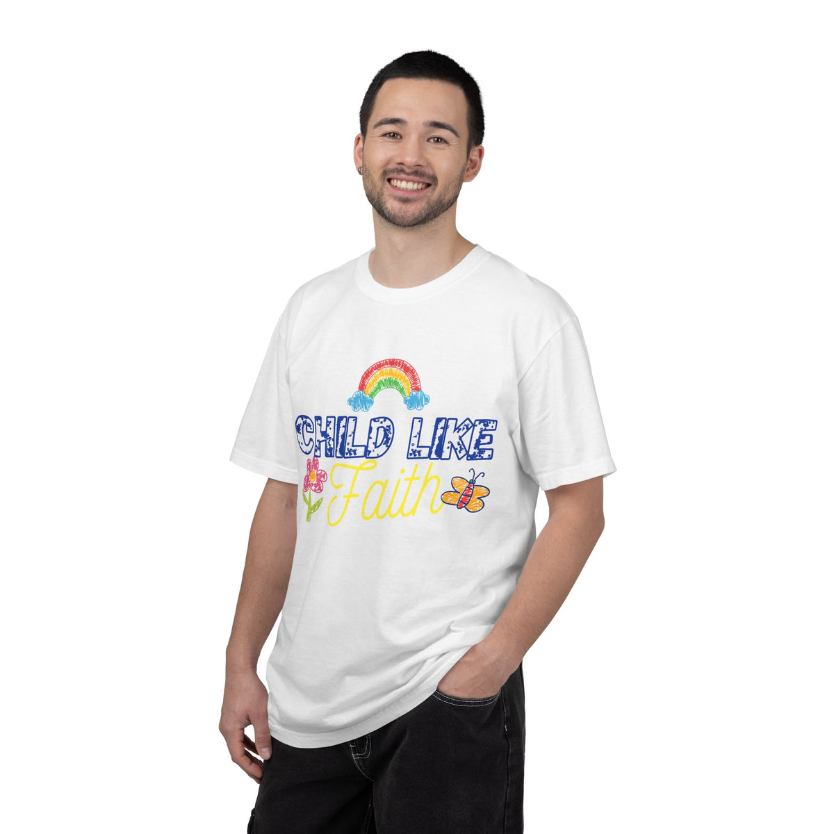 Child Like Faith Print - Unisex Garment-Dyed T-shirt