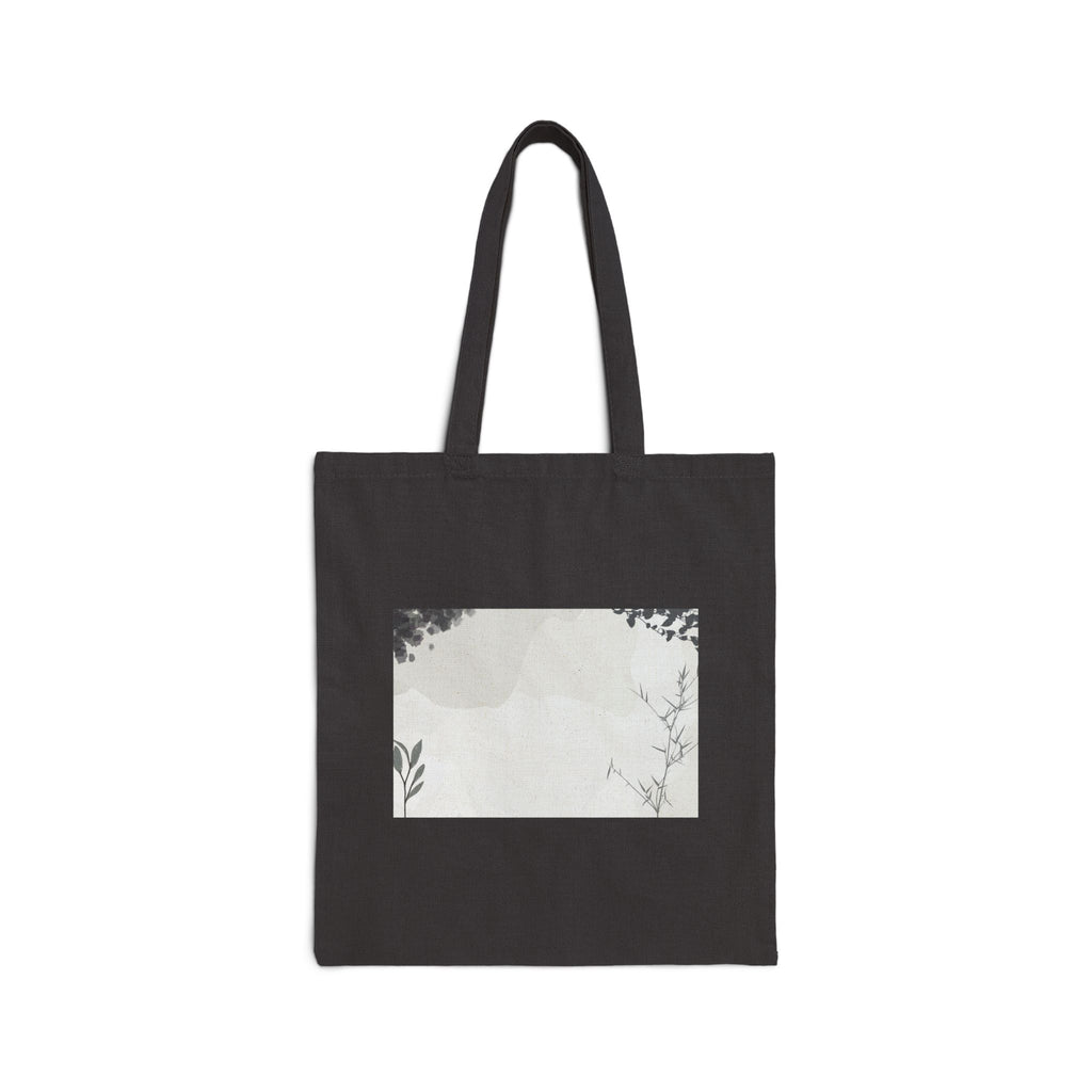 Grey Abstract Cotton Canvas Tote Bag