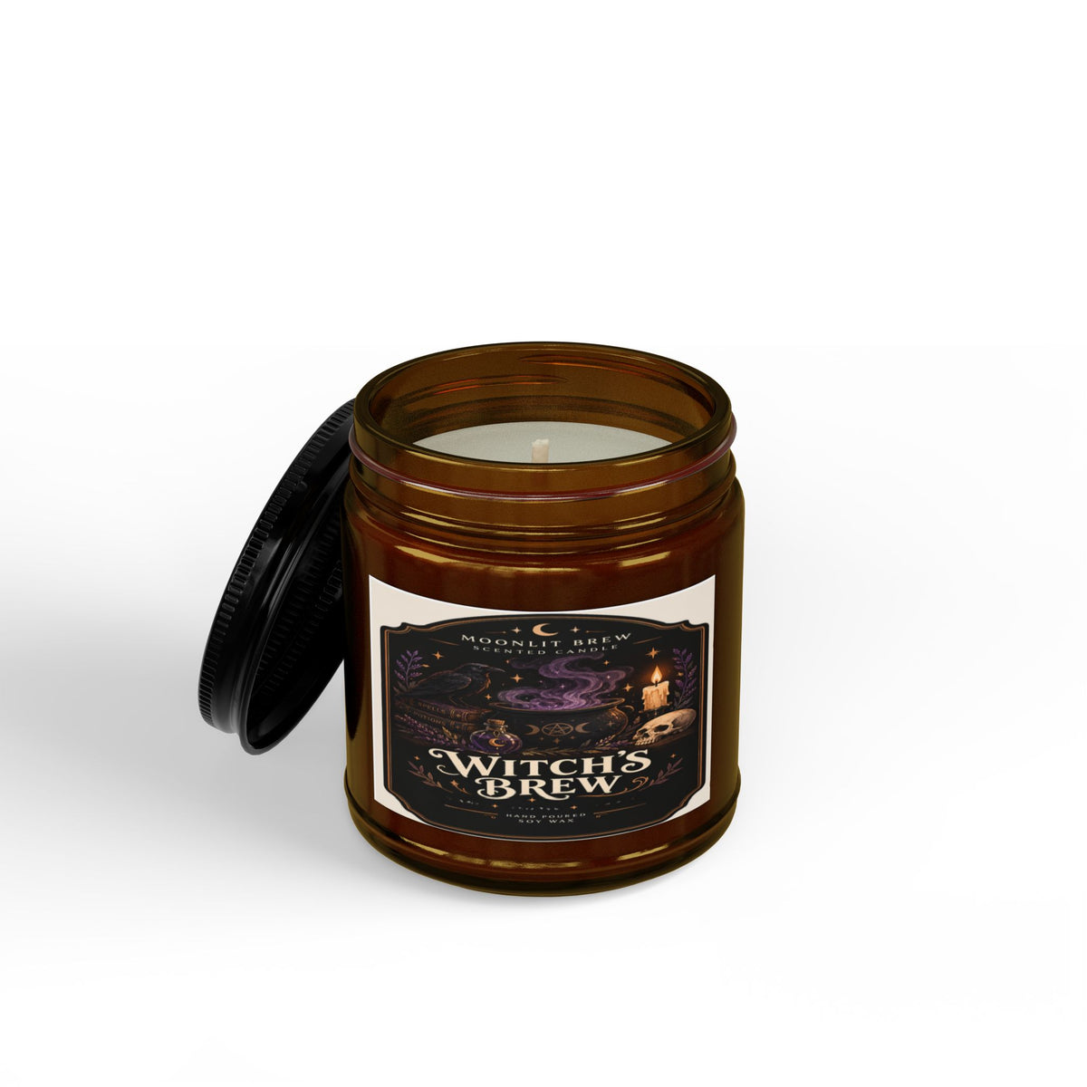 Witch's Brew Candle Jar, Soy Candle with Black Lid | 4oz & 9oz