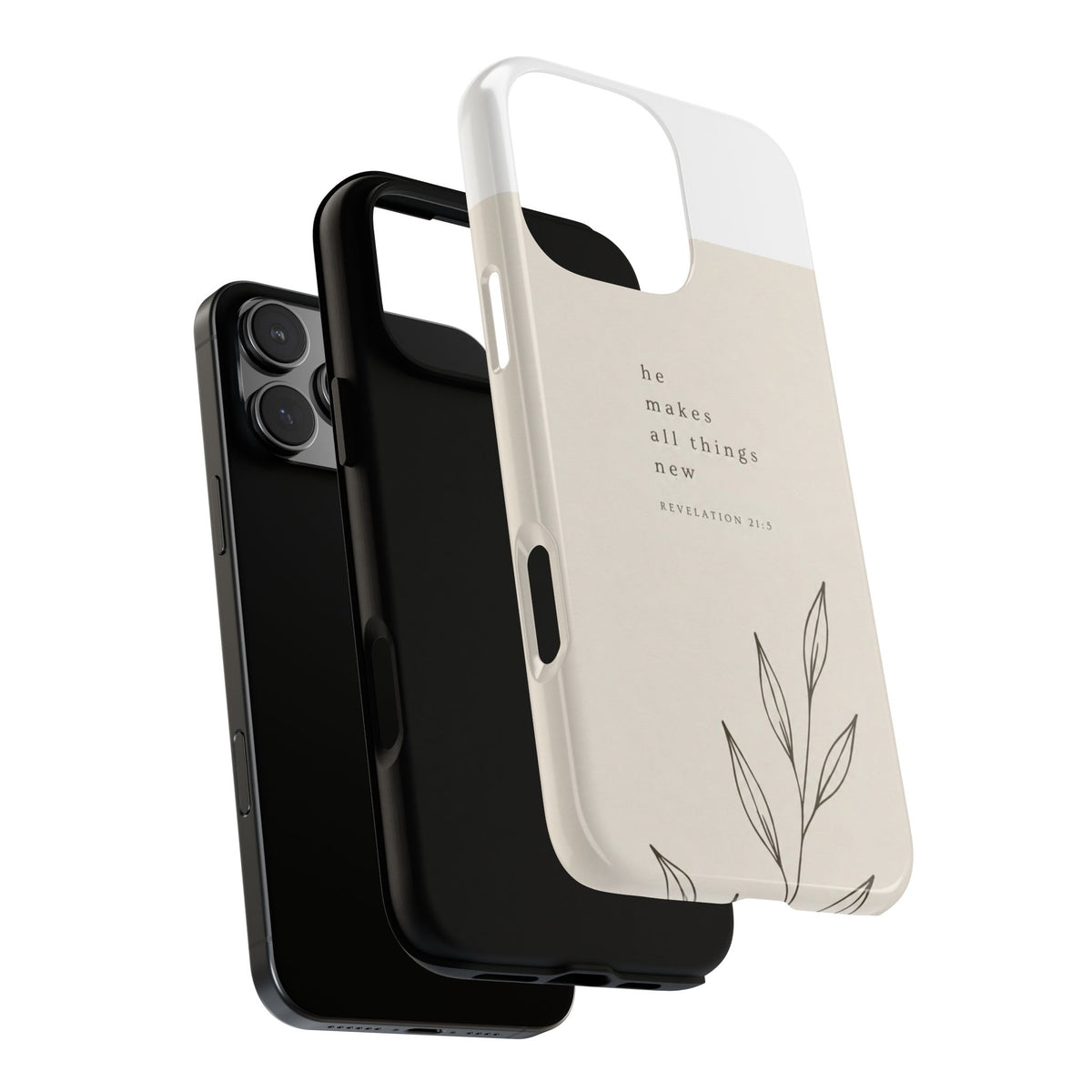 minimalist botanical phone case | Scripture written