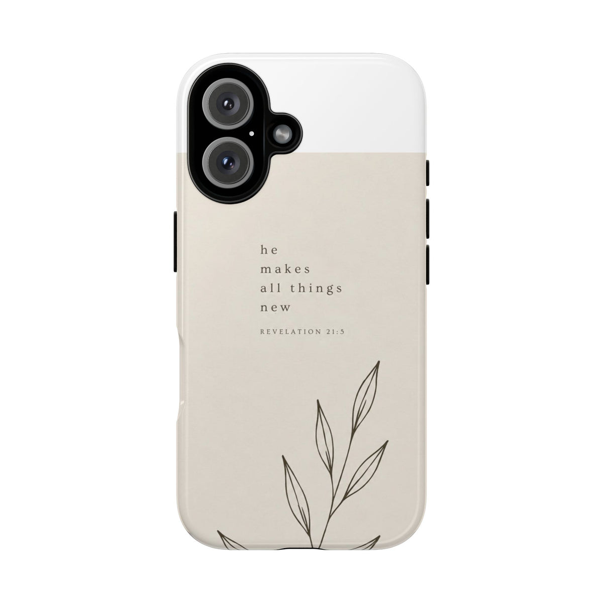 minimalist botanical phone case | Scripture written