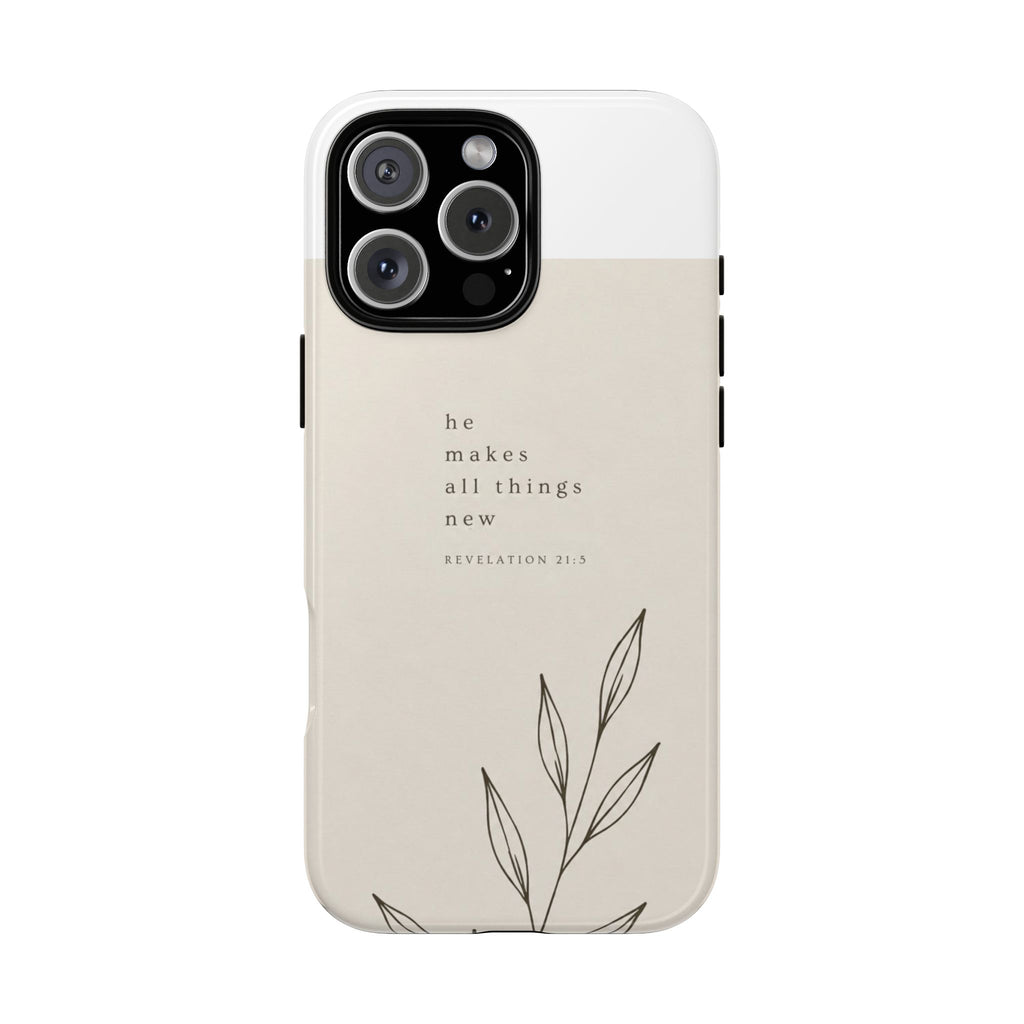 minimalist botanical phone case | Scripture written