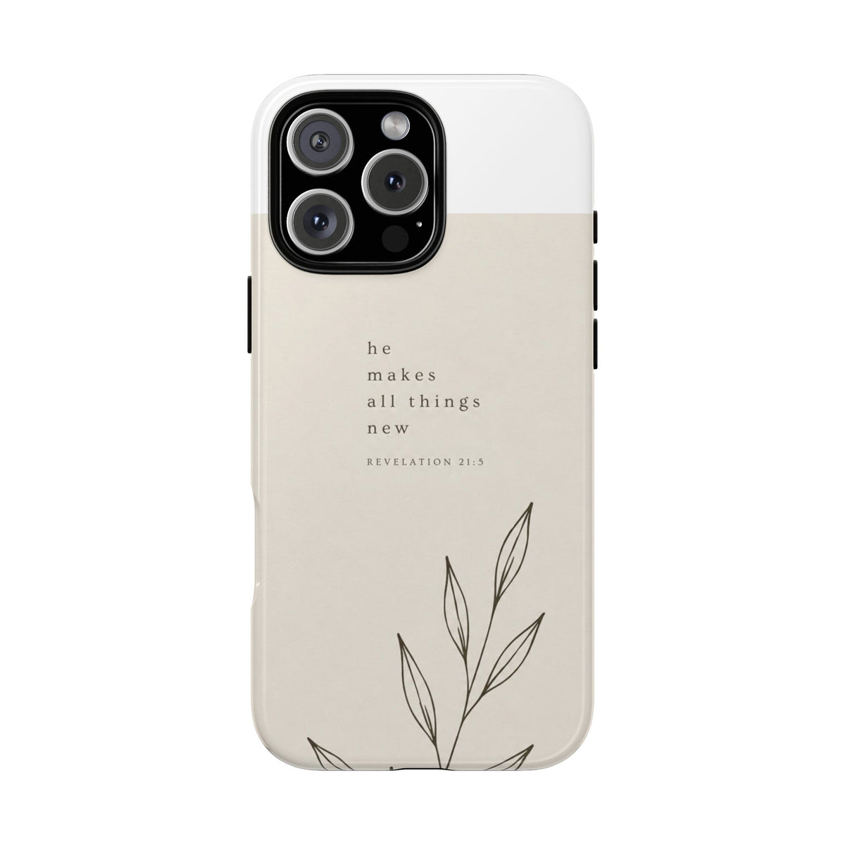 minimalist botanical phone case | Scripture written