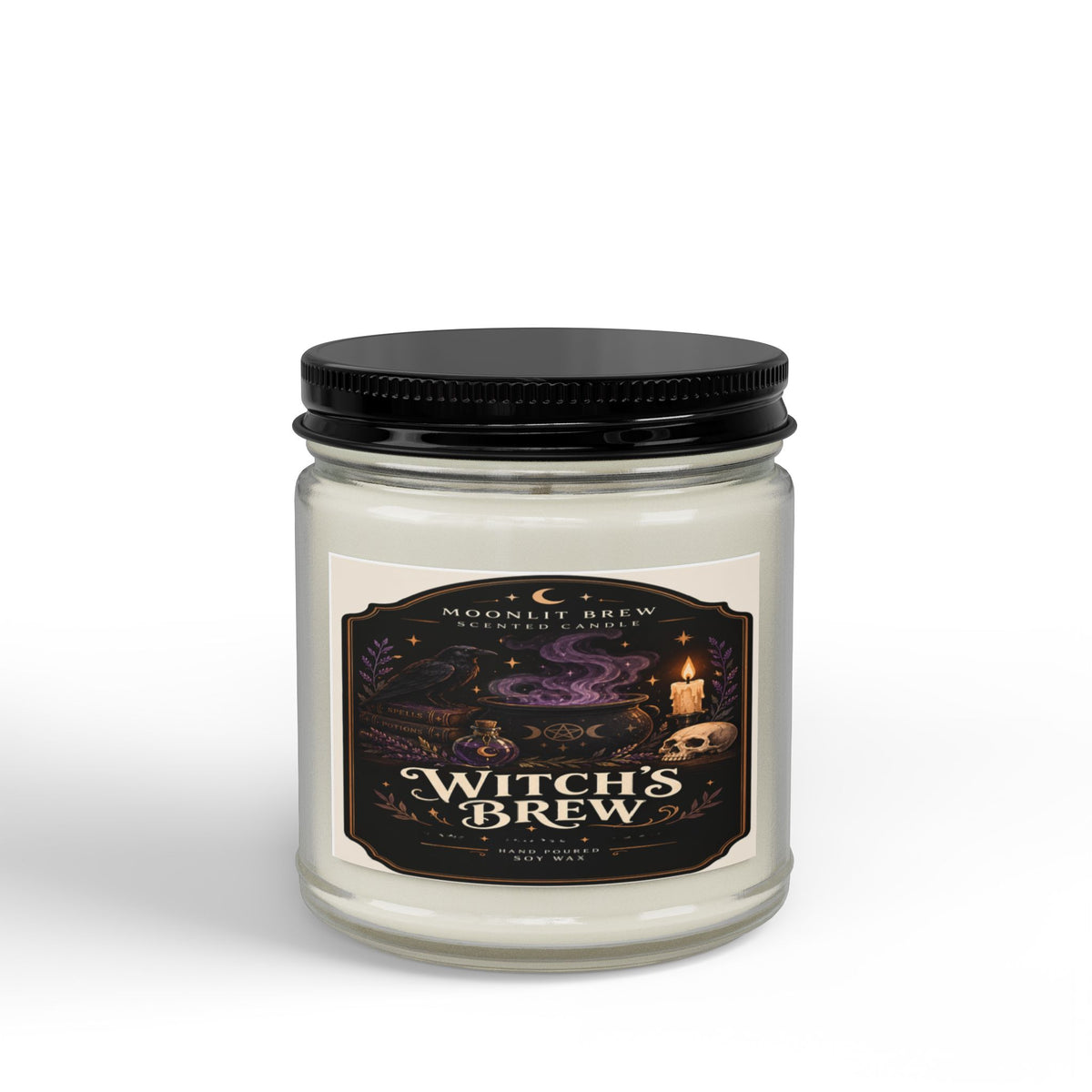 Witch's Brew Candle Jar, Soy Candle with Black Lid | 4oz & 9oz