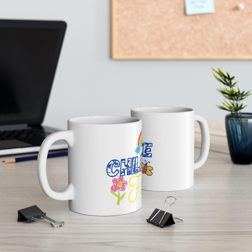 Childlike Faith Mug | Rainbow and Butterfly Ceramic Coffee Cup