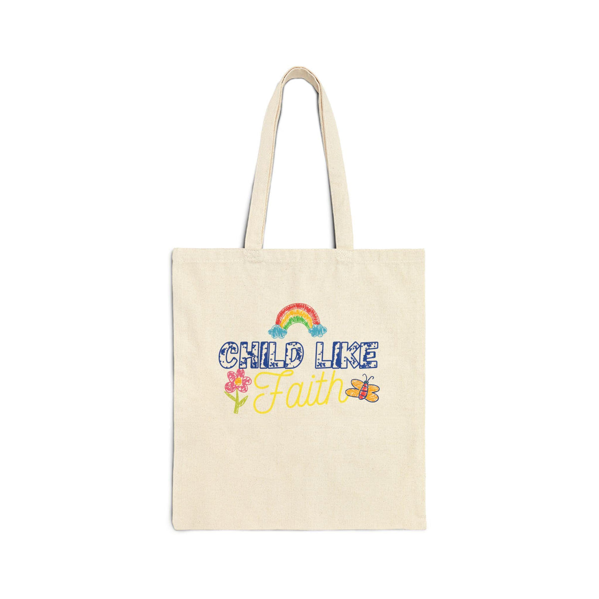 Childlike faith printed in Cotton Canvas Tote Bag